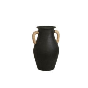 Vaso Romimex Preto Cerâmica Rotim 20 x 40 x 20 cm Com pegas de Romimex, Jarrões - Ref: D1618834, Preço: 68,81 €, Desconto: %