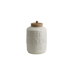 Bote Romimex Branco Madeira Cerâmica 23 x 37 x 23 cm Com tampa de Romimex, Adornos - Ref: D1618837, Preço: 77,03 €, Desconto: %