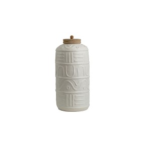 Bote Romimex Branco Madeira Cerâmica 24 x 55 x 24 cm Com tampa de Romimex, Adornos - Ref: D1618838, Preço: 134,58 €, Desconto: %