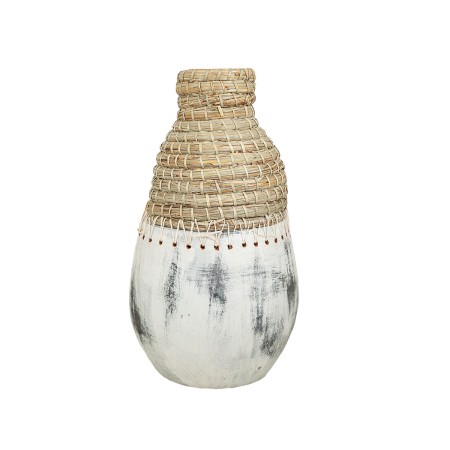 Vase Alexandra House Living White Beige Ceramic Rattan 25 x 60 x 25 cm by Alexandra House Living, Vases - Ref: D1618847, Pric...