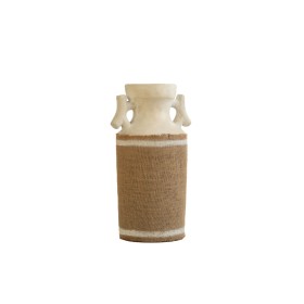 Florero Romimex Blanco Arpillera Cerámica 15 x 40 x 15 cm de Romimex, Jarrones - Ref: D1618850, Precio: 72,93 €, Descuento: %