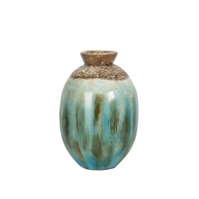 Vase Alexandra House Living Blue Brown Terracotta 22 x 35 x 22 cm by Alexandra House Living, Vases - Ref: D1618865, Price: 59...