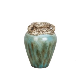 Vase Alexandra House Living Blue Brown Terracotta 20 x 25 x 20 cm by Alexandra House Living, Vases - Ref: D1618866, Price: 54...