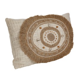 Coussin Romimex Beige Crème 30 x 8 x 50 cm Broderie de Romimex, Coussins - Réf : D1618871, Prix : 25,48 €, Remise : %