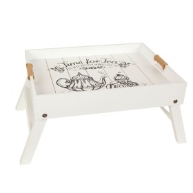 Tabuleiro de Cama Dobrável Romimex Branco Madeira 56 x 36 x 24 cm de Romimex, Pratos e fontes - Ref: D1618950, Preço: 75,90 €...