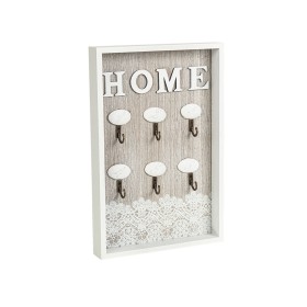 Key rack Romimex White Natural MDF Wood 20 x 30 x 3 cm by Romimex, Key Hooks - Ref: D1618976, Price: 17,90 €, Discount: %