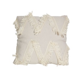 Cushion Romimex Cream With tassles 45 x 10 x 45 cm by Romimex, Cushions - Ref: D1619186, Price: 15,89 €, Discount: %