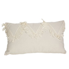 Cushion Romimex Cream With tassles 30 x 10 x 50 cm by Romimex, Cushions - Ref: D1619187, Price: 15,10 €, Discount: %