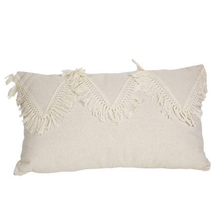 Coussin Romimex Crème Avec franges 30 x 10 x 50 cm de Romimex, Coussins - Réf : D1619187, Prix : 15,10 €, Remise : %