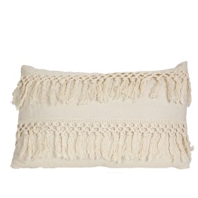 Coussin Romimex Blanc Avec franges 30 x 10 x 50 cm de Romimex, Coussins - Réf : D1619193, Prix : 15,40 €, Remise : %