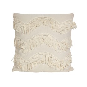 Coussin Romimex Blanc Avec franges 45 x 10 x 45 cm de Romimex, Coussins - Réf : D1619208, Prix : 19,24 €, Remise : %