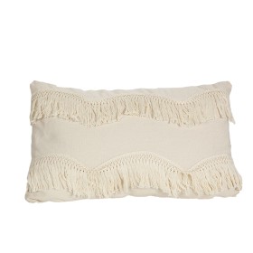 Coussin Romimex Blanc Avec franges 30 x 10 x 50 cm de Romimex, Coussins - Réf : D1619209, Prix : 18,34 €, Remise : %