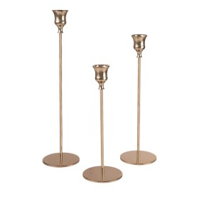 Conjunto de Castiçais Romimex Dourado Metal 32 x 4 x 12 cm 3 Peças de Romimex, Candelabros e suportes para velas - Ref: D1619...