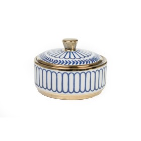 Caja Decorativa Romimex Azul Blanco Porcelana 15 x 11 x 15 cm de Romimex, Cajas - Ref: D1619563, Precio: 30,82 €, Descuento: %