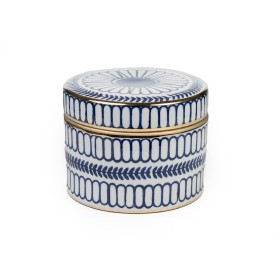 Caixa Decorativa Romimex Azul Branco Porcelana 18 x 13 x 18 cm de Romimex, Caixas - Ref: D1619564, Preço: 50,31 €, Desconto: %