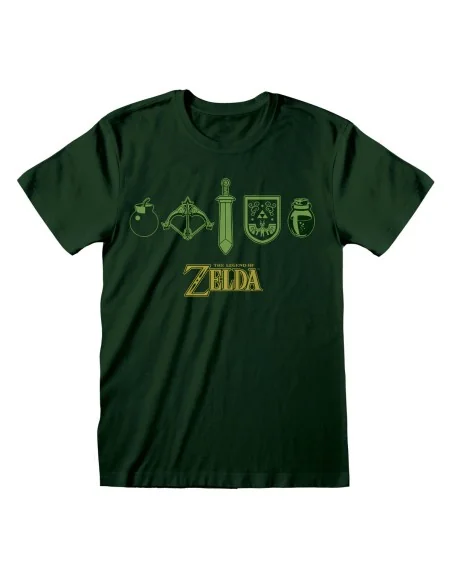 Unisex Short Sleeve T-Shirt The Legend of Zelda Icons Dark green | Tienda24 Tienda24.eu