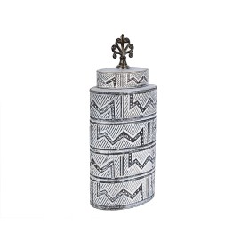 Bote Romimex Branco Dourado Metal Cerâmica 16 x 40 x 11 cm Com tampa de Romimex, Adornos - Ref: D1619592, Preço: 50,32 €, Des...