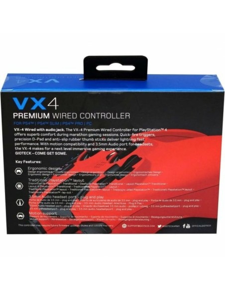 Contrôle des jeux GIOTECK VX4PS4-43-MU Rouge Bluetooth PC | Tienda24 Tienda24.eu