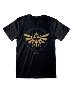 Maglia a Maniche Corte Unisex The Legend of Zelda Hyrule Kingdom Crest Nero da The Legend of Zelda, T-shirt - Ref: D0801101, ...