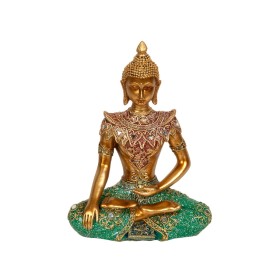 Decorative Figure Romimex Golden Resin Buddha 16 x 22 x 8 cm by Romimex, Collectables - Ref: D1619650, Price: 28,19 €, Discou...