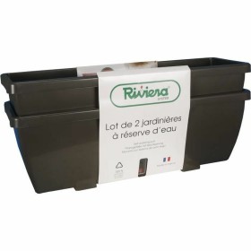 Maceta Riss RIV3580796587765 Gris Resina Rectangular (2 Unidades) de Riss, Macetas para flores - Ref: S7196256, Precio: 52,01...