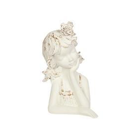 Bust Romimex White Resin Girl 17 x 29 x 16 cm by Romimex, Sculptures - Ref: D1619668, Price: 45,17 €, Discount: %