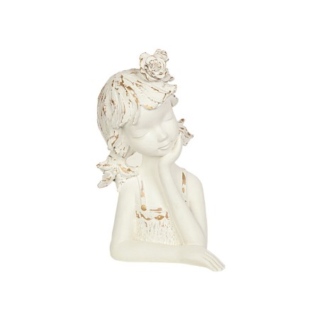 Bust Romimex White Resin Girl 17 x 29 x 16 cm by Romimex, Sculptures - Ref: D1619668, Price: 45,17 €, Discount: %