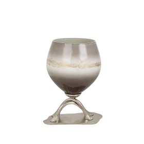 Vaso Romimex Cinzento Prateado Vidro Alumínio 25 x 33 x 23 cm de Romimex, Jarrões - Ref: D1619709, Preço: 143,81 €, Desconto: %