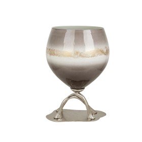 Vaso Romimex Grigio Argentato Vetro Alluminio 28 x 43 x 30 cm di Romimex, Vasi - Rif: D1619710, Prezzo: 207,29 €, Sconto: %