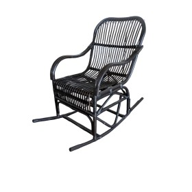 Rocking Chair Romimex Black Rattan 55 x 105 x 90 cm by Romimex, Chairs - Ref: D1619747, Price: 292,64 €, Discount: %