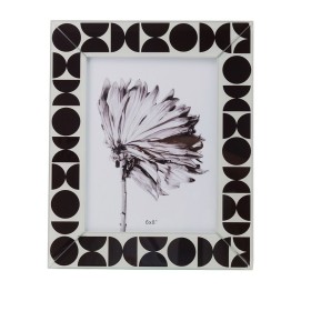 Photo frame Romimex White Black Glass 15 x 20 x 1 cm by Romimex, Table and wall frames - Ref: D1619800, Price: 16,29 €, Disco...