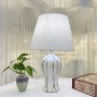 Lampada da tavolo Romimex Bianco Argentato Ceramica 10 x 32 x 10 cm di Romimex, Lampade da tavolo e abat-jour - Rif: D1619836...