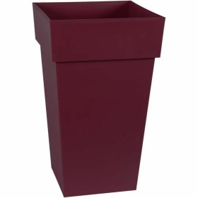 Pot Ecolux 39 x 39 x 65 cm Rouge foncé Plastique Carré Moderne de Ecolux, Pots de fleurs - Réf : S7196911, Prix : 48,64 €, Re...