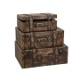 Lot de paniers Romimex Marron Bois Cuir Synthétique 3 Pièces de Romimex, Boîtes et coffres de rangement - Réf : D1620061, Pri...