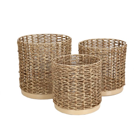 Set de pots de fleurs Romimex Naturel (3 Pièces) de Romimex, Cache-pots - Réf : D1620084, Prix : 179,83 €, Remise : %