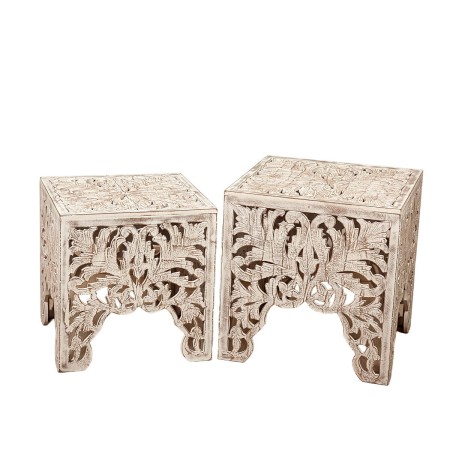 Tables set Romimex White Wood 2 Pieces by Romimex, Tables - Ref: D1620089, Price: 308,89 €, Discount: %