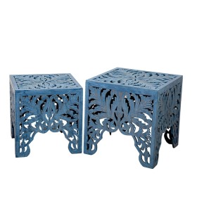 Set de mesas Romimex Azul Madera 2 Piezas de Romimex, Mesas - Ref: D1620091, Precio: 288,59 €, Descuento: %