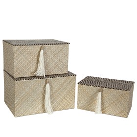 Set de boîtes décoratives Romimex Beige (3 Pièces) de Romimex, Boîtes - Réf : D1620107, Prix : 89,37 €, Remise : %