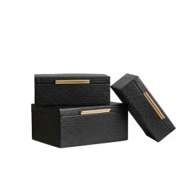 Set of decorative boxes Romimex Black (3 Pieces) by Romimex, Boxes - Ref: D1620111, Price: 90,39 €, Discount: %