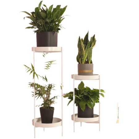 Flower Pot Stand Romimex White Metal 25 x 80 x 25 cm Double by Romimex, Accessories - Ref: D1620114, Price: 80,11 €, Discount: %