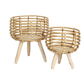 Set of Planters Romimex Natural wicker Legs (2 Pieces) by Romimex, Cachepots - Ref: D1620119, Price: 54,43 €, Discount: %