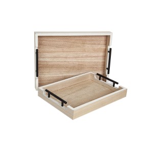 Juego de Bandejas Romimex Natural Mimbre Madera MDF 2 Piezas de Romimex, Platos y fuentes - Ref: D1620139, Precio: 48,28 €, D...