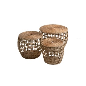 Set of Baskets Romimex Natural wicker With lid (3 Pieces) by Romimex, Lidded Storage Bins - Ref: D1620140, Price: 127,36 €, D...