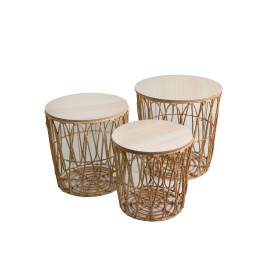 Set de mesas Romimex Natural Mimbre 3 Piezas de Romimex, Mesas - Ref: D1620141, Precio: 236,24 €, Descuento: %