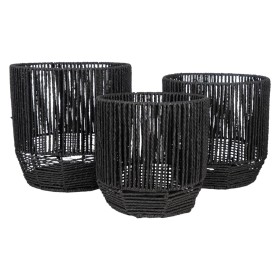 Set de Maceteros Romimex Negro Cuerda (3 Piezas) de Romimex, Maceteros - Ref: D1620157, Precio: 60,61 €, Descuento: %