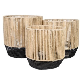 Conjunto de vasos Romimex Preto Corda (3 Peças) de Romimex, Vasos - Ref: D1620160, Preço: 57,52 €, Desconto: %