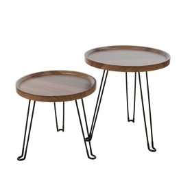 Ensemble de tables Romimex Marron Noir Bois Métal 2 Pièces de Romimex, Tables - Réf : D1620164, Prix : 193,13 €, Remise : %