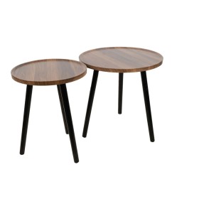 Set de mesas Romimex Marrón Negro Madera Metal 2 Piezas de Romimex, Mesas - Ref: D1620165, Precio: 178,72 €, Descuento: %