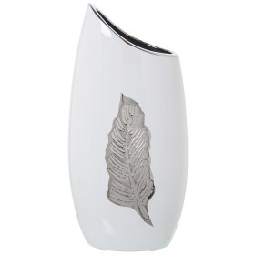 Vase Alexandra House Living White Silver Ceramic 12 x 18 x 36 cm by Alexandra House Living, Vases - Ref: D1620781, Price: 58,...