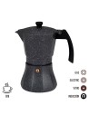 Italian Coffee Pot EDM Black Aluminium 9 Cups Induction | Tienda24 Tienda24.eu